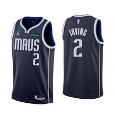 Men's Dallas Mavericks #2 Kyrie Irving Navy Statement Edition Stitched Basketball Jersey