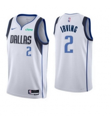 Men's Dallas Mavericks #2 Kyrie Irving White Association Edition Stitched Basketball Jersey