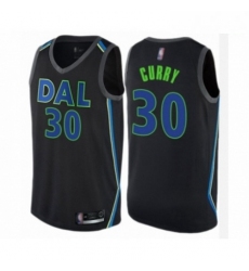 Mens Dallas Mavericks 30 Seth Curry Authentic Black Basketball Jersey City Edition 