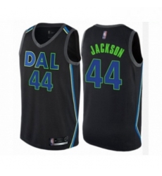 Mens Dallas Mavericks 44 Justin Jackson Authentic Black Basketball Jersey City Edition 