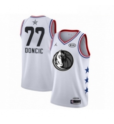 Mens Dallas Mavericks 77 Luka Doncic Swingman White 2019 All Star Game Basketball Jersey 