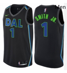 Mens Nike Dallas Mavericks 1 Dennis Smith Jr Authentic Black NBA Jersey City Edition