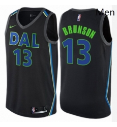 Mens Nike Dallas Mavericks 13 Jalen Brunson Authentic Black NBA Jersey City Edition 