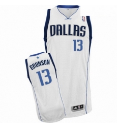 Mens Nike Dallas Mavericks 13 Jalen Brunson Authentic White Home NBA Jersey Association Edition 