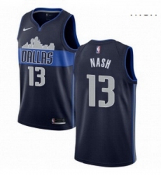 Mens Nike Dallas Mavericks 13 Steve Nash Authentic Navy Blue NBA Jersey Statement Edition