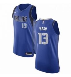 Mens Nike Dallas Mavericks 13 Steve Nash Authentic Royal Blue Road NBA Jersey Icon Edition