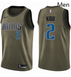 Mens Nike Dallas Mavericks 2 Jason Kidd Green Salute to Service NBA Swingman Jersey