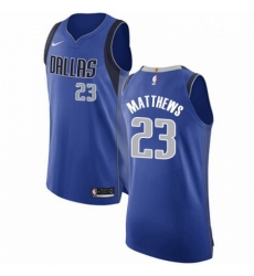 Mens Nike Dallas Mavericks 23 Wesley Matthews Authentic Royal Blue Road NBA Jersey Icon Edition