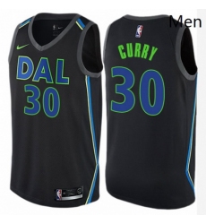 Mens Nike Dallas Mavericks 30 Seth Curry Authentic Black NBA Jersey City Edition 