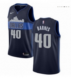 Mens Nike Dallas Mavericks 40 Harrison Barnes Authentic Navy Blue NBA Jersey Statement Edition
