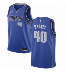Mens Nike Dallas Mavericks 40 Harrison Barnes Swingman Royal Blue Road NBA Jersey Icon Edition