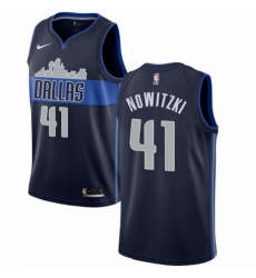 Mens Nike Dallas Mavericks 41 Dirk Nowitzki Authentic Navy Blue NBA Jersey Statement Edition