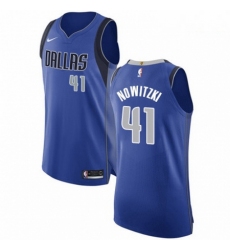 Mens Nike Dallas Mavericks 41 Dirk Nowitzki Authentic Royal Blue Road NBA Jersey Icon Edition