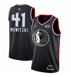 Mens Nike Dallas Mavericks 41 Dirk Nowitzki Black NBA Jordan Swingman 2019 All Star Game Jersey