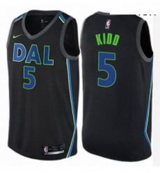 Mens Nike Dallas Mavericks 5 Jason Kidd Authentic Black NBA Jersey City Edition