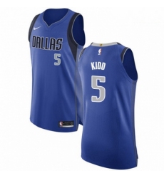 Mens Nike Dallas Mavericks 5 Jason Kidd Authentic Royal Blue Road NBA Jersey Icon Edition