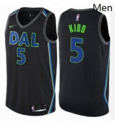 Mens Nike Dallas Mavericks 5 Jason Kidd Swingman Black NBA Jersey City Edition