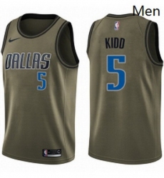 Mens Nike Dallas Mavericks 5 Jason Kidd Swingman Green Salute to Service NBA Jersey