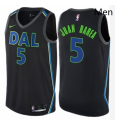 Mens Nike Dallas Mavericks 5 Jose Juan Barea Swingman Black NBA Jersey City Edition