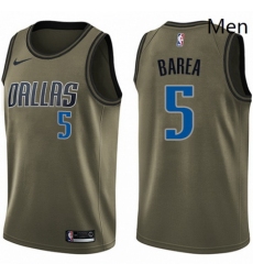 Mens Nike Dallas Mavericks 5 Jose Juan Barea Swingman Green Salute to Service NBA Jersey