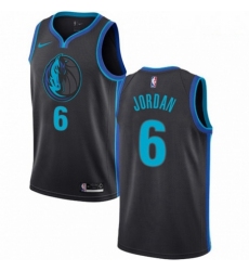 Mens Nike Dallas Mavericks 6 DeAndre Jordan Swingman Charcoal NBA Jersey City Edition 