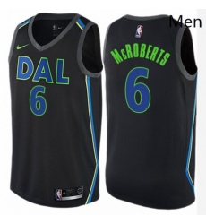 Mens Nike Dallas Mavericks 6 Josh McRoberts Swingman Black NBA Jersey City Edition 