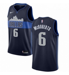 Mens Nike Dallas Mavericks 6 Josh McRoberts Swingman Navy Blue NBA Jersey Statement Edition 