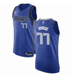 Mens Nike Dallas Mavericks 77 Luka Doncic Authentic Royal Blue Road NBA Jersey Icon Edition 