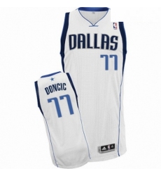 Mens Nike Dallas Mavericks 77 Luka Doncic Authentic White Home NBA Jersey Association Edition 