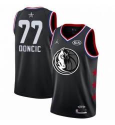 Mens Nike Dallas Mavericks 77 Luka Doncic Black Basketball Jordan Swingman 2019 All Star Game Jersey 