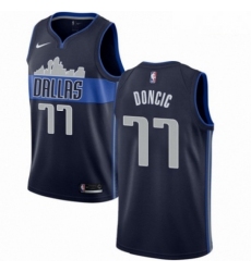 Mens Nike Dallas Mavericks 77 Luka Doncic Swingman Navy Blue NBA Jersey Statement Edition 