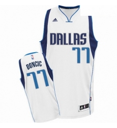 Mens Nike Dallas Mavericks 77 Luka Doncic Swingman White Home NBA Jersey Association Edition 