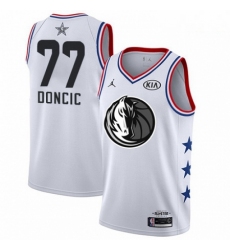 Mens Nike Dallas Mavericks 77 Luka Doncic White Basketball Jordan Swingman 2019 All Star Game Jersey 