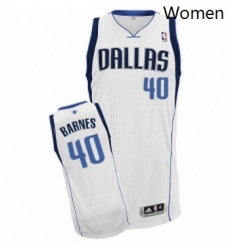 Womens Adidas Dallas Mavericks 40 Harrison Barnes Authentic White Home NBA Jersey