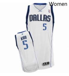 Womens Adidas Dallas Mavericks 5 Jason Kidd Authentic White Home NBA Jersey