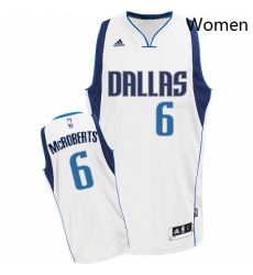 Womens Adidas Dallas Mavericks 6 Josh McRoberts Swingman White Home NBA Jersey 