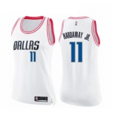 Womens Dallas Mavericks 11 Tim Hardaway Jr Swingman White Pink Fashion Basketball Jersey 