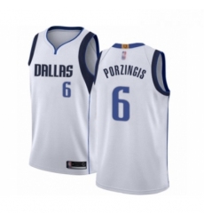 Womens Dallas Mavericks 6 Kristaps Porzingis Authentic White Basketball Jersey Association Edition 