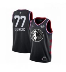 Womens Dallas Mavericks 77 Luka Doncic Swingman Black 2019 All Star Game Basketball Jersey 