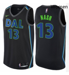 Womens Nike Dallas Mavericks 13 Steve Nash Swingman Black NBA Jersey City Edition