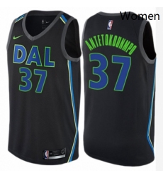Womens Nike Dallas Mavericks 37 Kostas Antetokounmpo Swingman Black NBA Jersey City Edition 