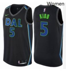 Womens Nike Dallas Mavericks 5 Jason Kidd Swingman Black NBA Jersey City Edition