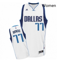 Womens Nike Dallas Mavericks 77 Luka Doncic Swingman White Home NBA Jersey Association Edition 