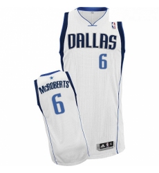 Youth Adidas Dallas Mavericks 6 Josh McRoberts Authentic White Home NBA Jersey 