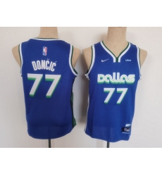 Youth Dallas Mavericks 77 Luka Doncic Blue Stitched Basketball Jersey