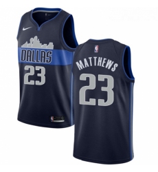 Youth Nike Dallas Mavericks 23 Wesley Matthews Swingman Navy Blue NBA Jersey Statement Edition