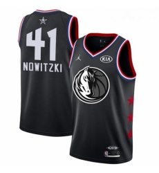 Youth Nike Dallas Mavericks 41 Dirk Nowitzki Black NBA Jordan Swingman 2019 All Star Game Jersey