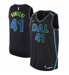 Youth Nike Dallas Mavericks 41 Dirk Nowitzki Swingman Black NBA Jersey City Edition