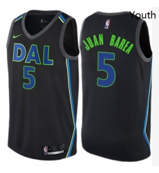 Youth Nike Dallas Mavericks 5 Jose Juan Barea Swingman Black NBA Jersey City Edition