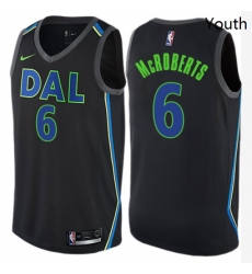 Youth Nike Dallas Mavericks 6 Josh McRoberts Swingman Black NBA Jersey City Edition 